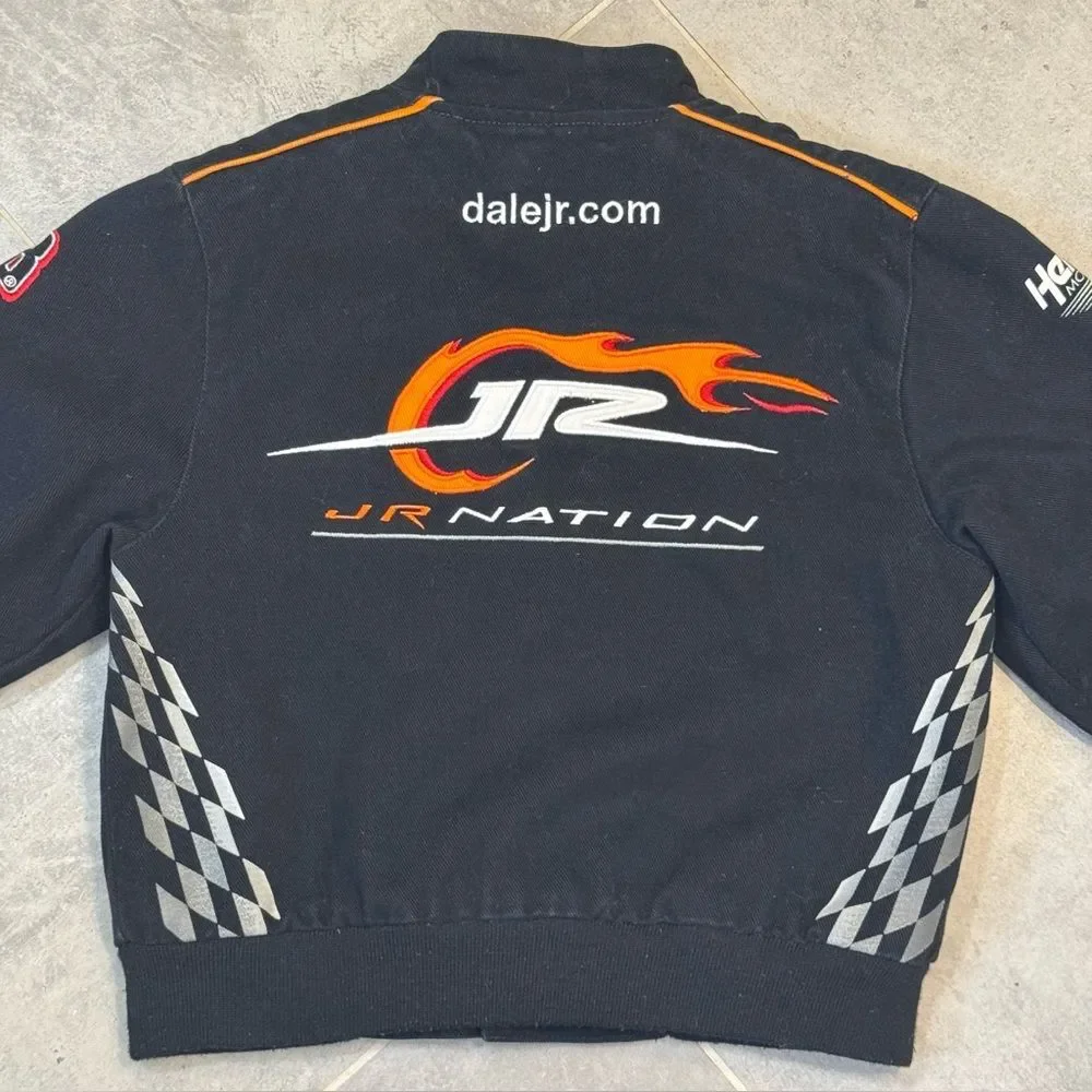 JR Nation NASCAR Dale Earnhardt Jr. Kids Racing Jacket Size 5 Black Youth Coat